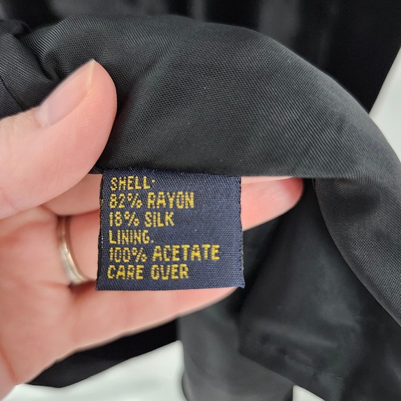 Brooks Brothers Black Velvet Maxi Dress Size 6 Glam NYE Evening Formal Holiday - Picture 7 of 7